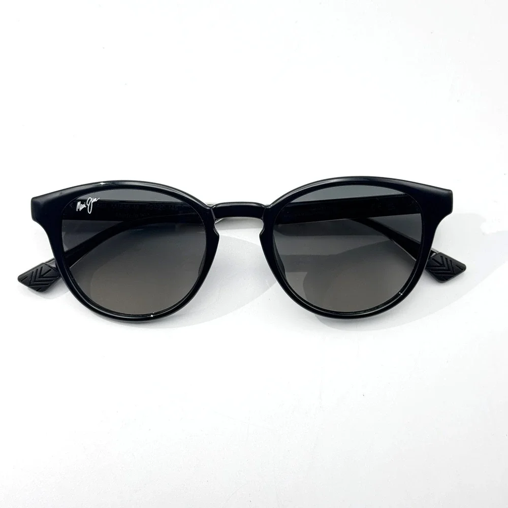 Maui Jim Sunglasses Hiehie STG-SG MJ636-14 Shiny Black Frame Gray Polarized 50mm